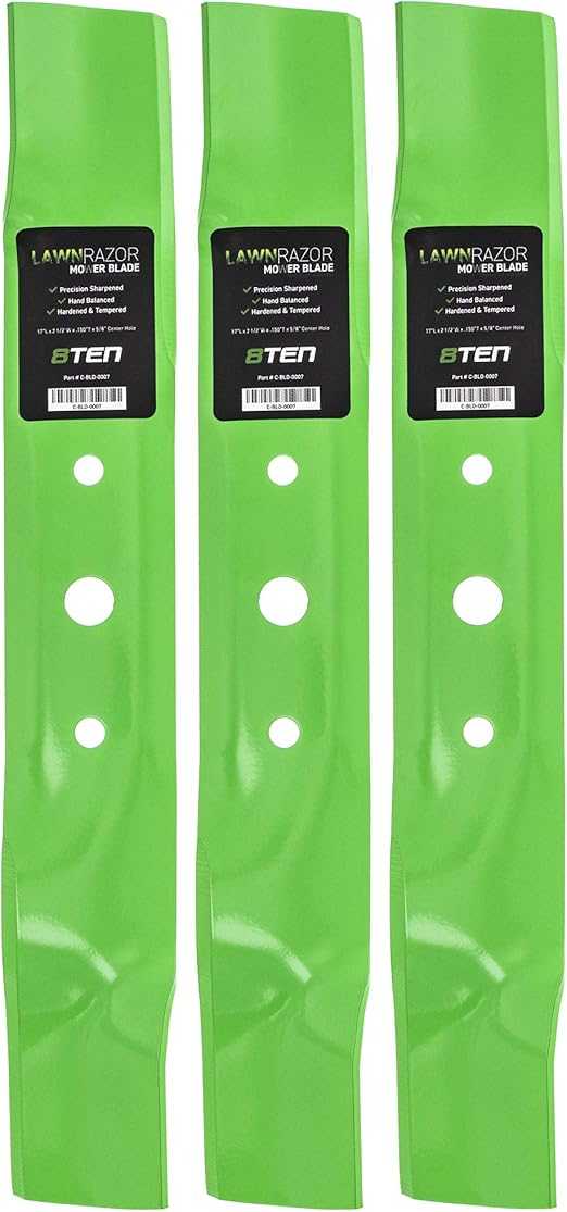 8TEN LawnRAZOR Blade Set for John Deere GX20250 GY20568 48 inch Mower Deck L120 L130 1948 2148