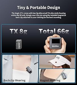 Godox Wireless Lavalier Microphone for iPhone/Android/Camera/PC/Laptop with Lightning/USB-C/Plug, 48KHz 24Bit, Noise Cancellation for Video Recording, Vlog, YouTube, TikTokAll-Powerful