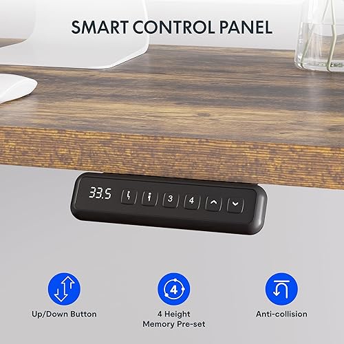 Miniatura 44 de FLEXISPOT Escritorio de esquina profesional con motor dual en forma de L, escritorio eléctrico de pie, escritorio de pie con altura ajustable, mesa