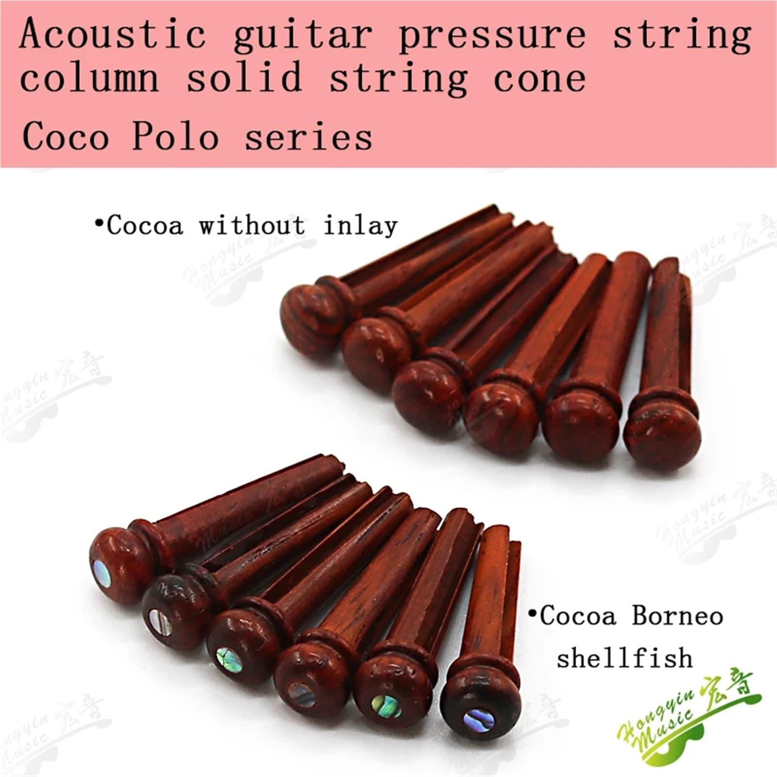 18 piroli per ponte per chitarra acustica, in legno di cobolo ebano, ottone | Migliora il tono e sustain con piroli in ebano, cocobolo e ottone per chitarra acustica. (Verde)