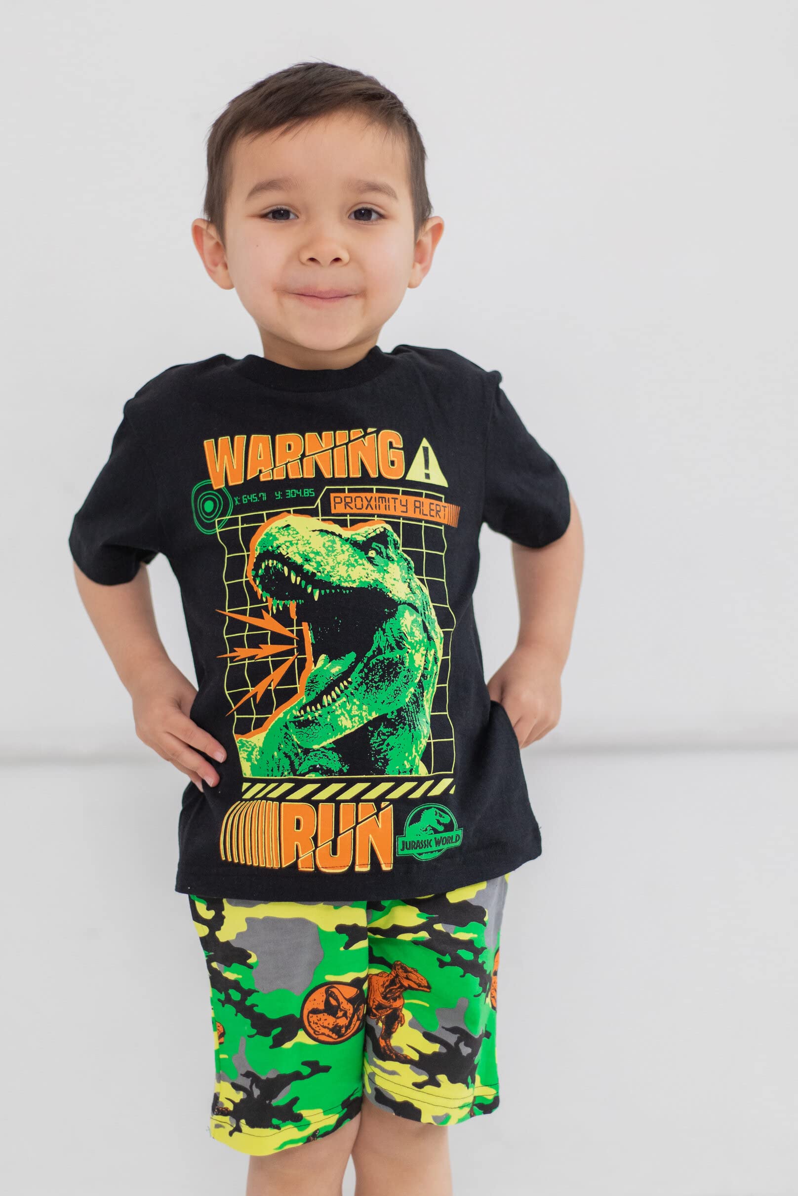 Jurassic World T-Shirt und Shorts aus French Terry für Kleinkinder bis große Kinder, Größen 2T - 18-20