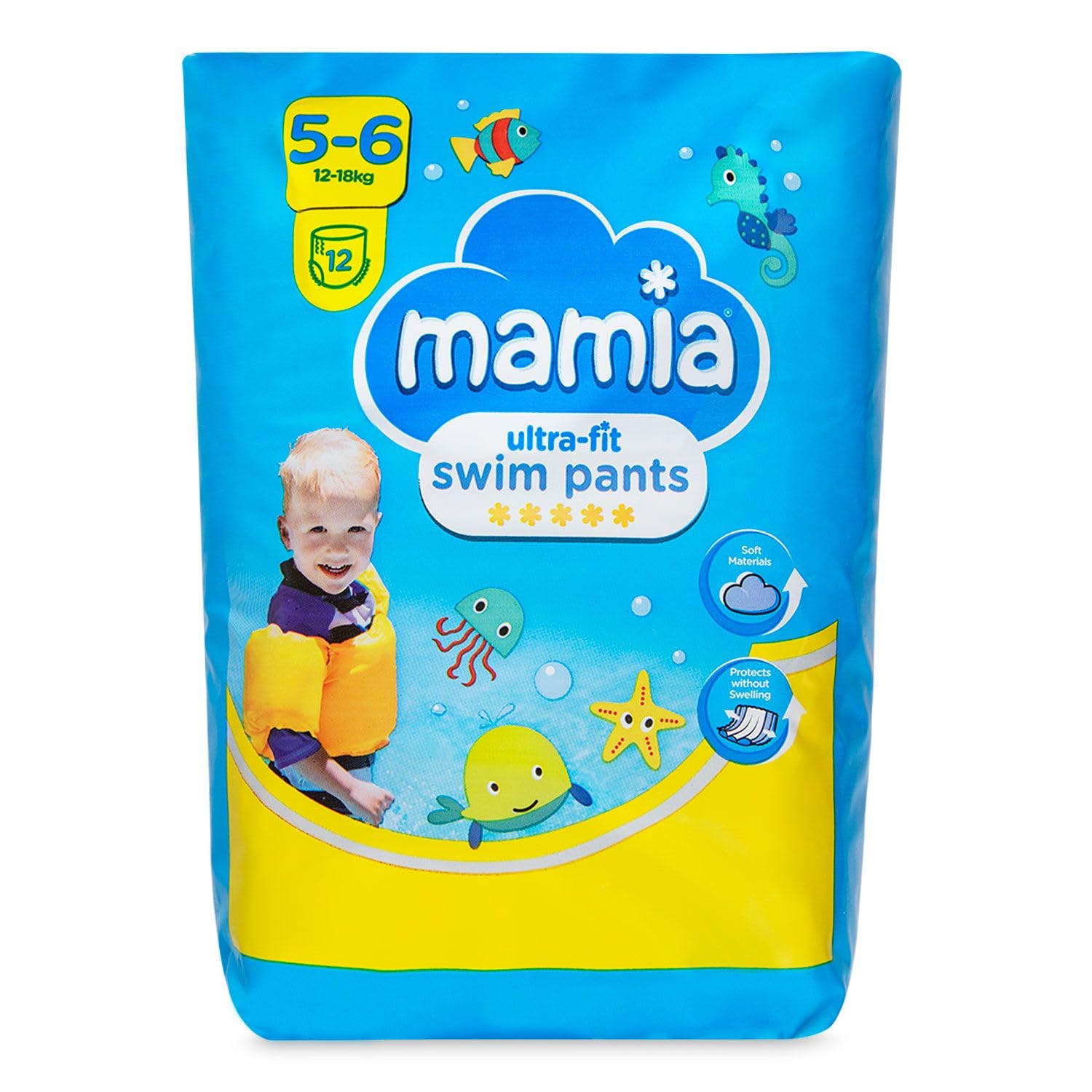 BB Mamia Ultra-Fit Swim Pants – 12 Pack | Size 5-6 | Perfect for Splashy Adventures