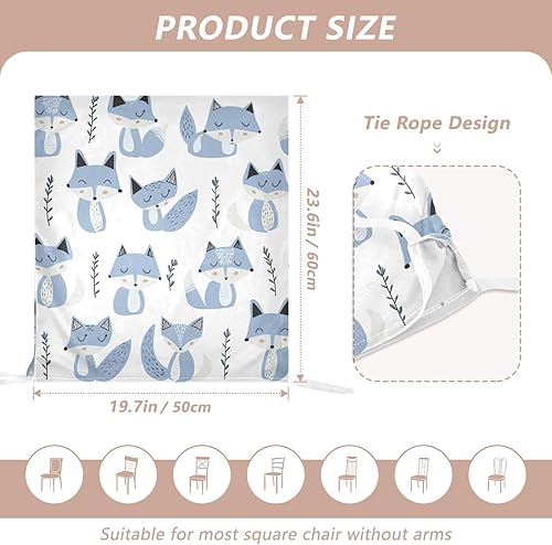 Miniatura 2 de Jon Klassen Style Fox Sky Blue Lavender White Chair Back Covers Removable for Living Room Set of 2 Decorative 50x60cm Chair Covers Protector para
