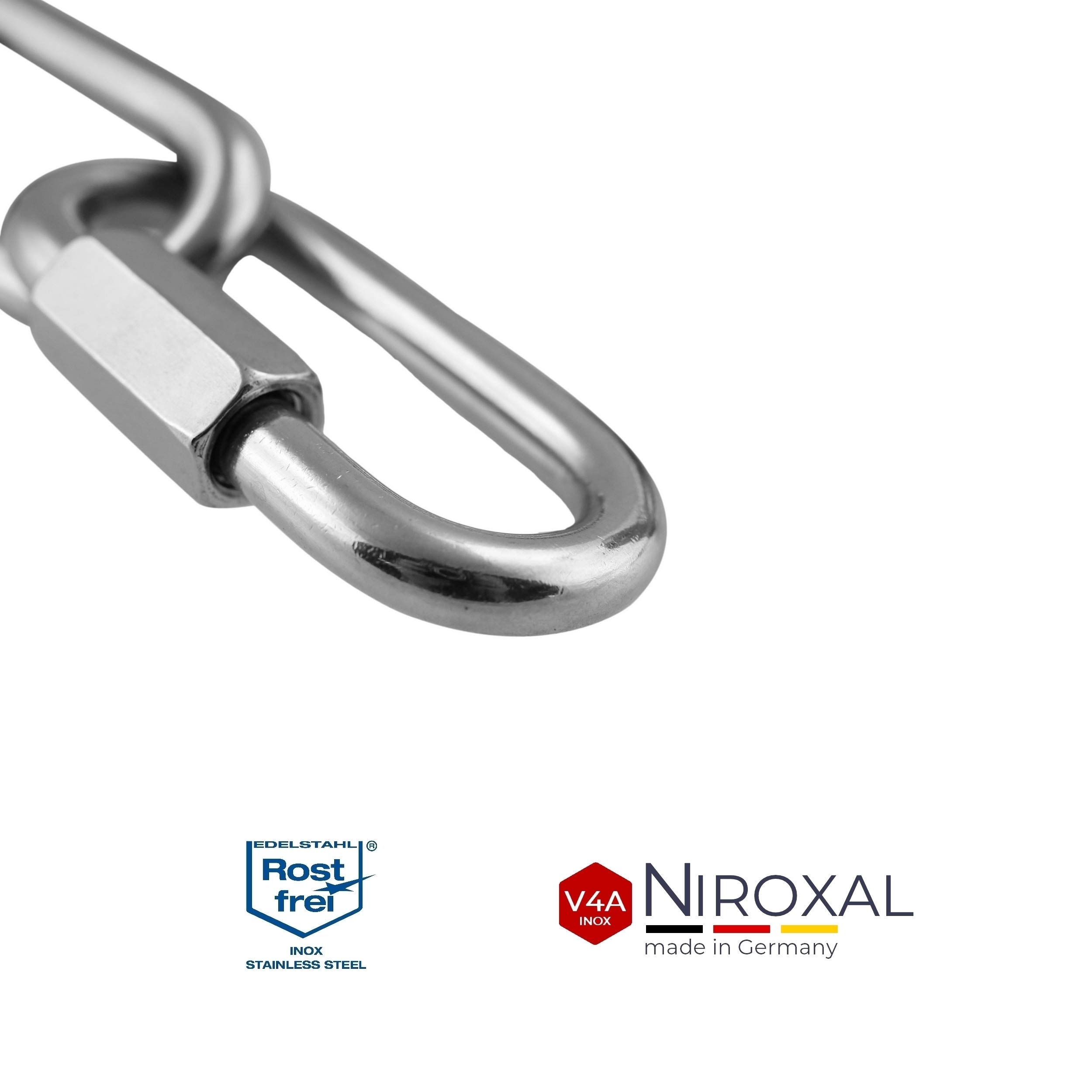 Conector Rápido de Acero Inoxidable con Rosca – Mosquetón de Unión para Cadenas y Cuerdas