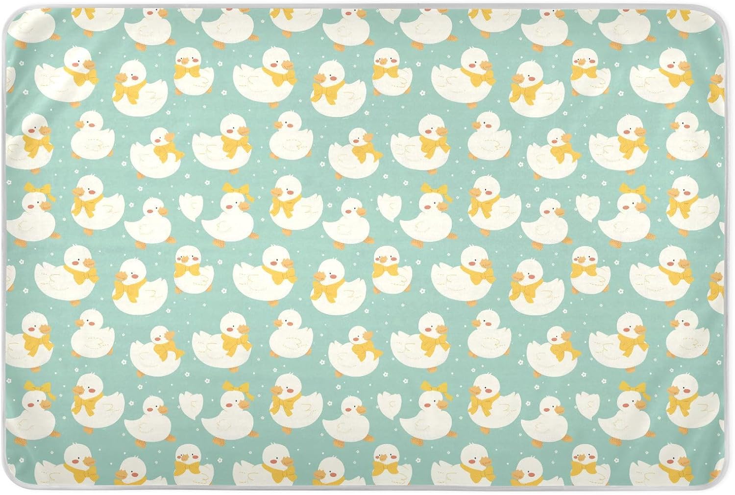 Simple Cute Goose Extra Large Resuable Toddler Mattress Pads Water Resistant Crib Pee Mattress Pad Portable Bed Liners for Infant Toddler , 52" L x 34" W