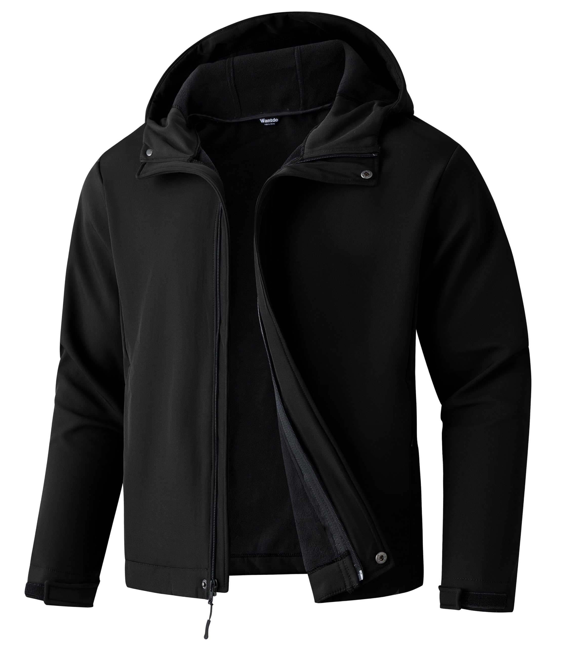 wantdo Men's Softshell Jacket Lightweight Jacket Plus Size Jackets (Black, 3XB)