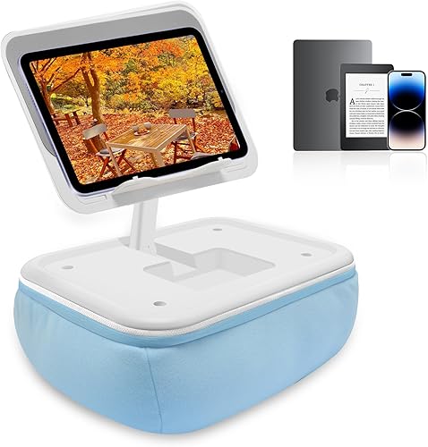 CGBE Soporte de almohada Kindle para cama y regazo almohada de lectura ajustable con base antideslizante, soporte para iPad compatible con Kindle,