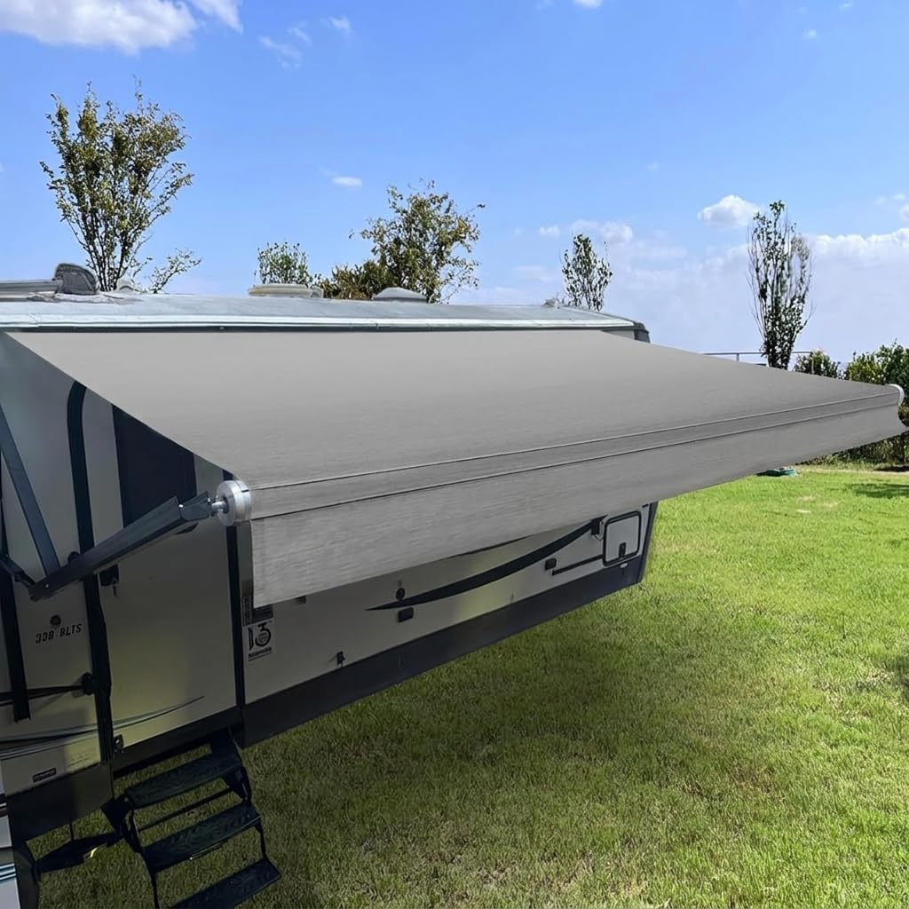 LIFKOME RV Awning Fabric Replacement 15'2'' 5-Layer Heavy Duty Vinyl