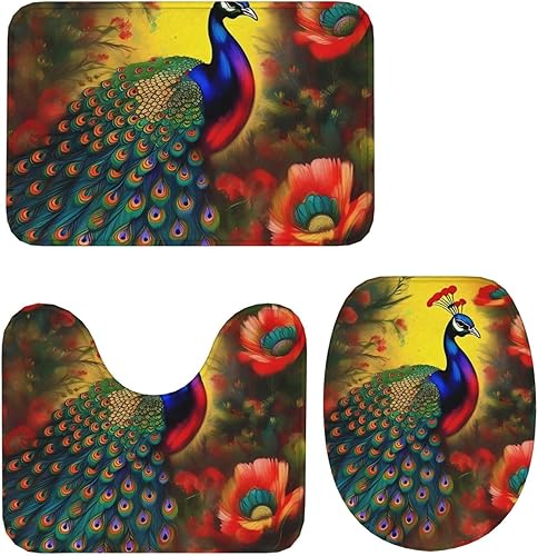 Miniatura 9 de AthuAh Juego de alfombras de baño de 3 piezas, absorbentes, antideslizantes, suaves para baño, dormitorio, cocina y más