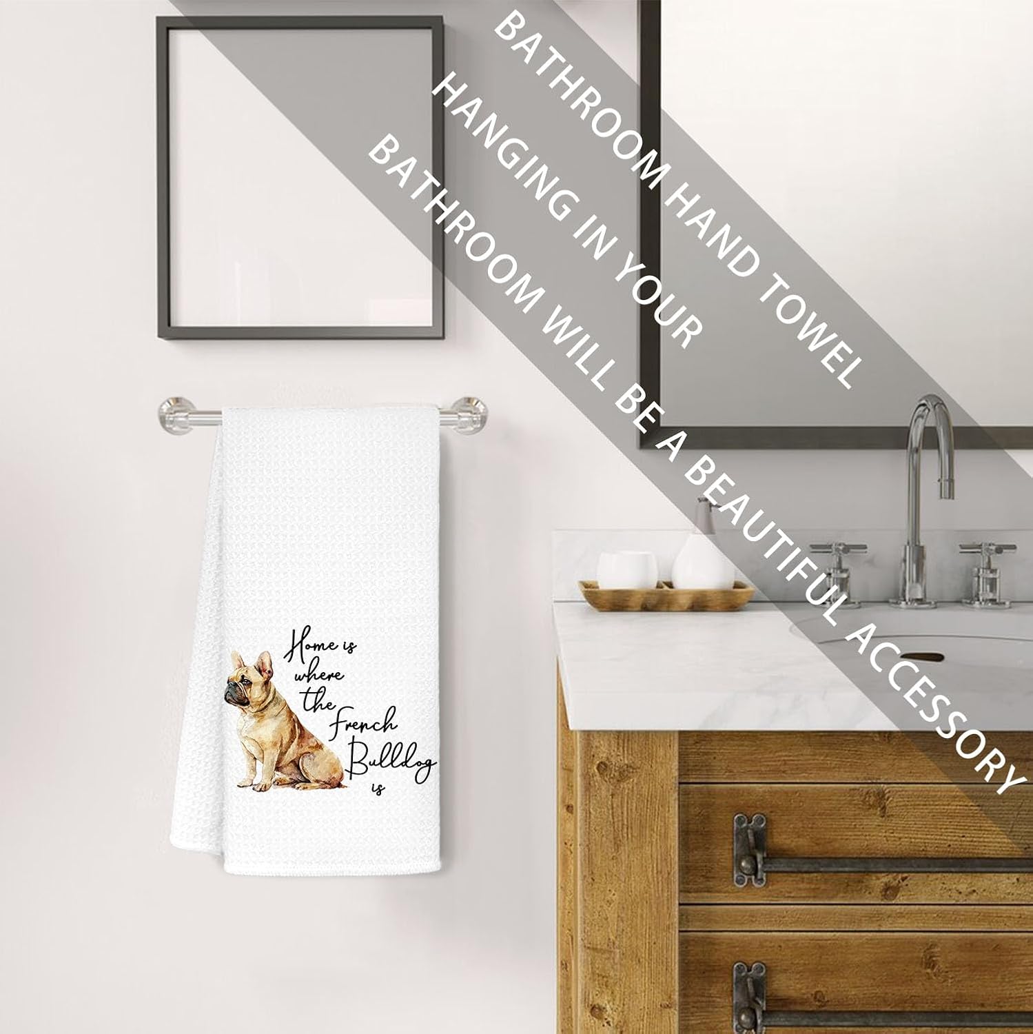 French Bulldog Gifts,French Bulldog Kitchen Towels,French Bulldog Decor,Gifts for French Bulldog Lovers,French Bulldog Dish Towels,Cute Bathroom Decor,French Bulldog Hand Towels 16×24 Inch - Image 4