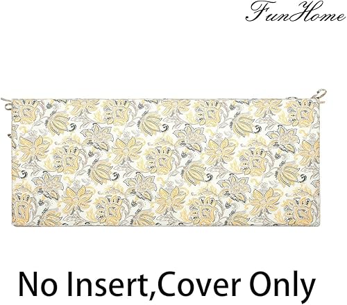 Miniatura 9 de Funda de cojín de banco para exteriores, 48 x 18 x 3 pulgadas, impermeable, con cremallera y lazos, funda para patio, porche, columpio, sofá