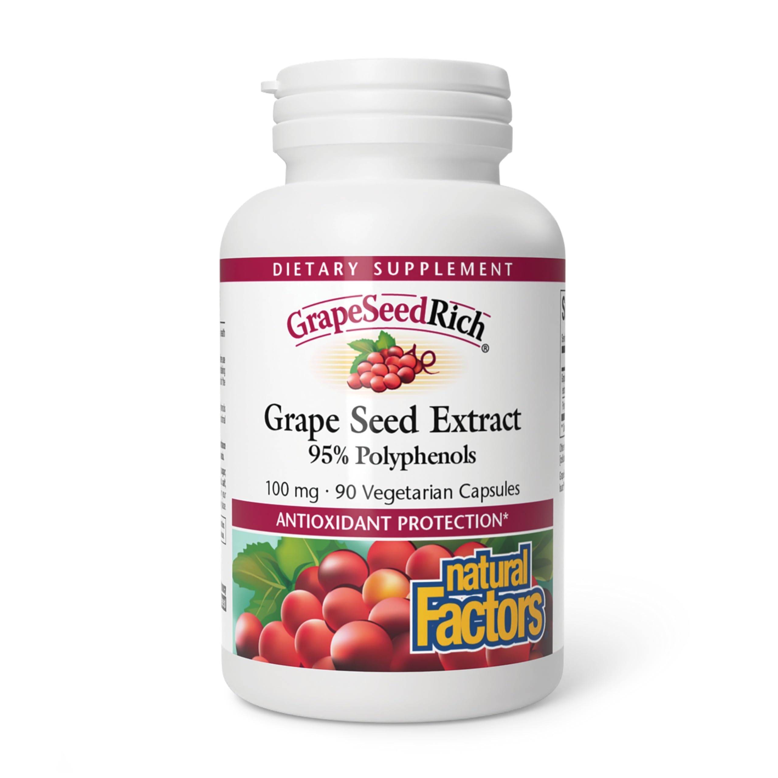 Natural Factors, Grape Seed Rich, Extract, 100mg Capsules, 90-Count