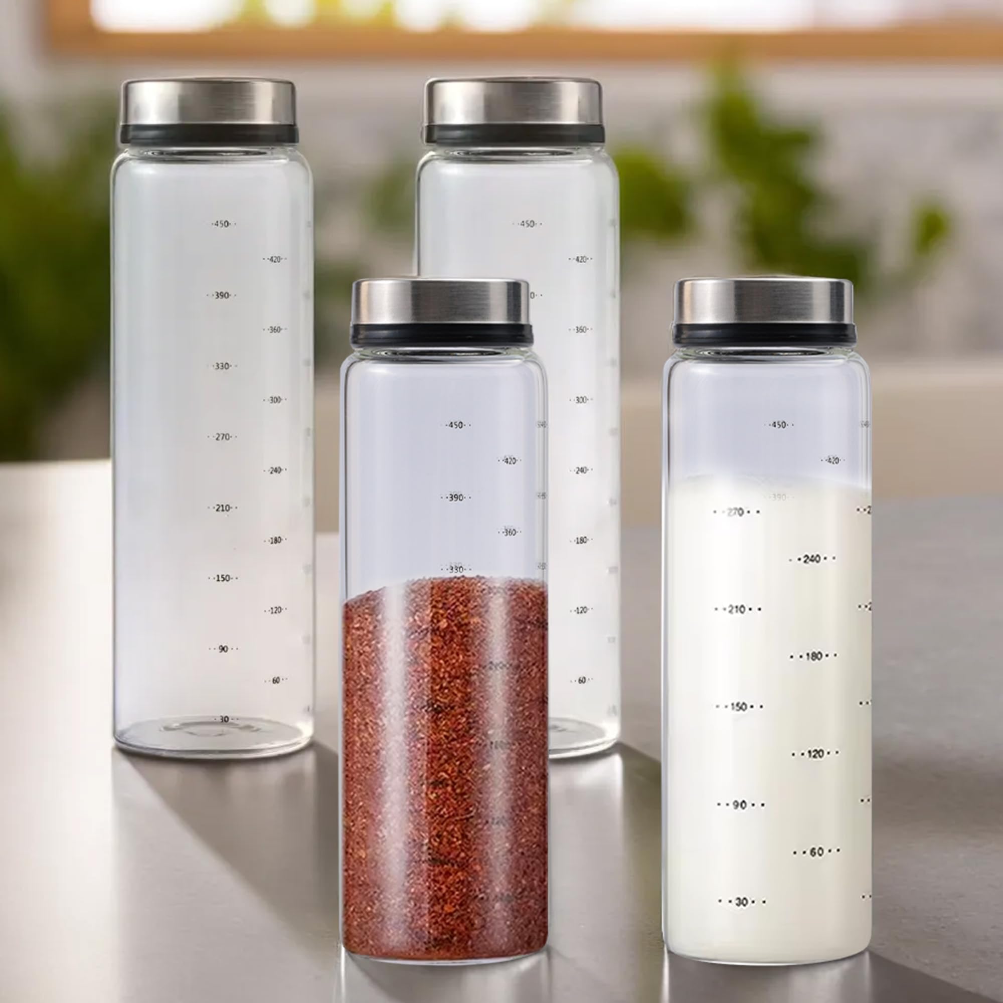 The Better Home Glass Salt & Pepper Shaker (Pack of 4)| Salt & Pepper Dispenser | Moisture-Proof Seasoning Transparent Shaker Set | Perfect Pour Holes for Kitchen Dining Table Restaurant (B0CKHKCY6G) Amazon Price History, Amazon Price Tracker