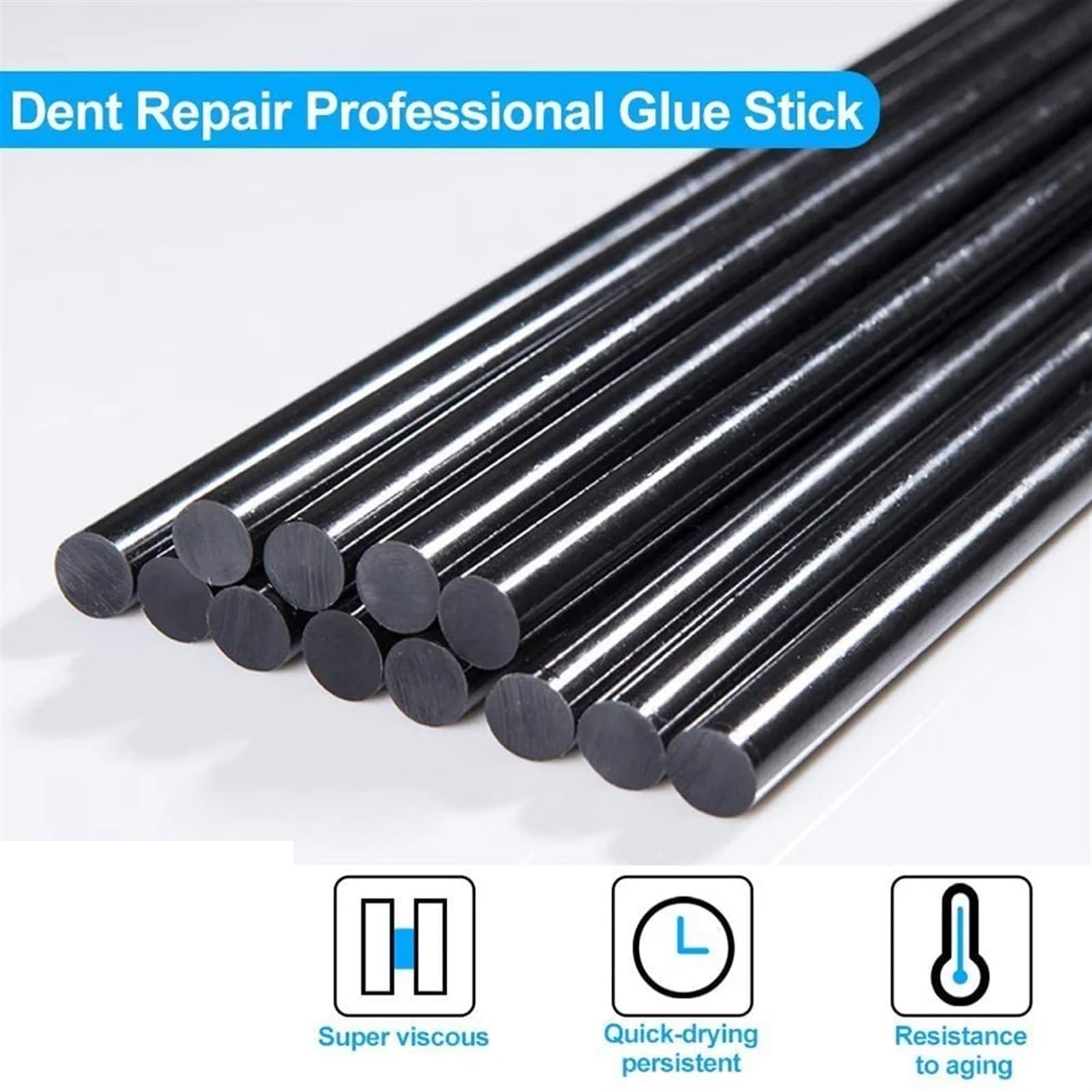 Colla a Caldo 15 Pezzi di Stick di Colla a Caldo 270 X11 mm Nero Stick di Colla a Caldo for la Riparazione di ammaccature della carrozzeria dell'auto progetti Fai da Te