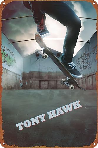 Miniatura 1 de TONY HAWK LEGEND - Cartel de hojalata para cafetería, bar, decoración de pared del hogar, letrero de metal retro, 8 x 12 pulgadas
