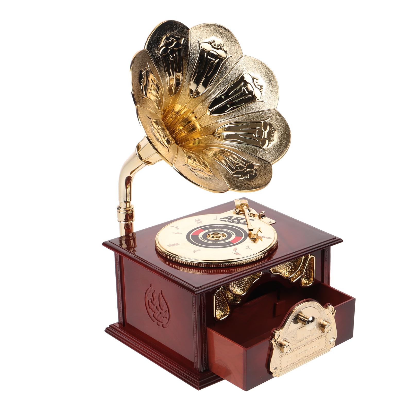 SHERCHPRY Carillon a Carica Manuale retrò in ABS, Scatola Musicale da Tavolo Decorativa Marrone, Ornamento Musicale Vintage per Arredamento Casa e Regalo Festa