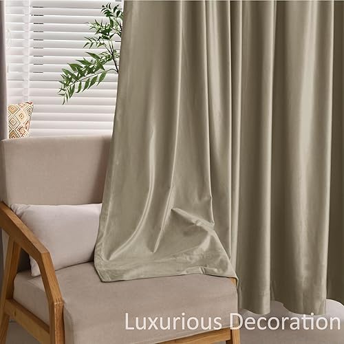 Miniatura 7 de Paneles de cortina extralargos de terciopelo pesado extra anchos para oscurecer la habitación, cortinas con ojales, cortinas altas para sala