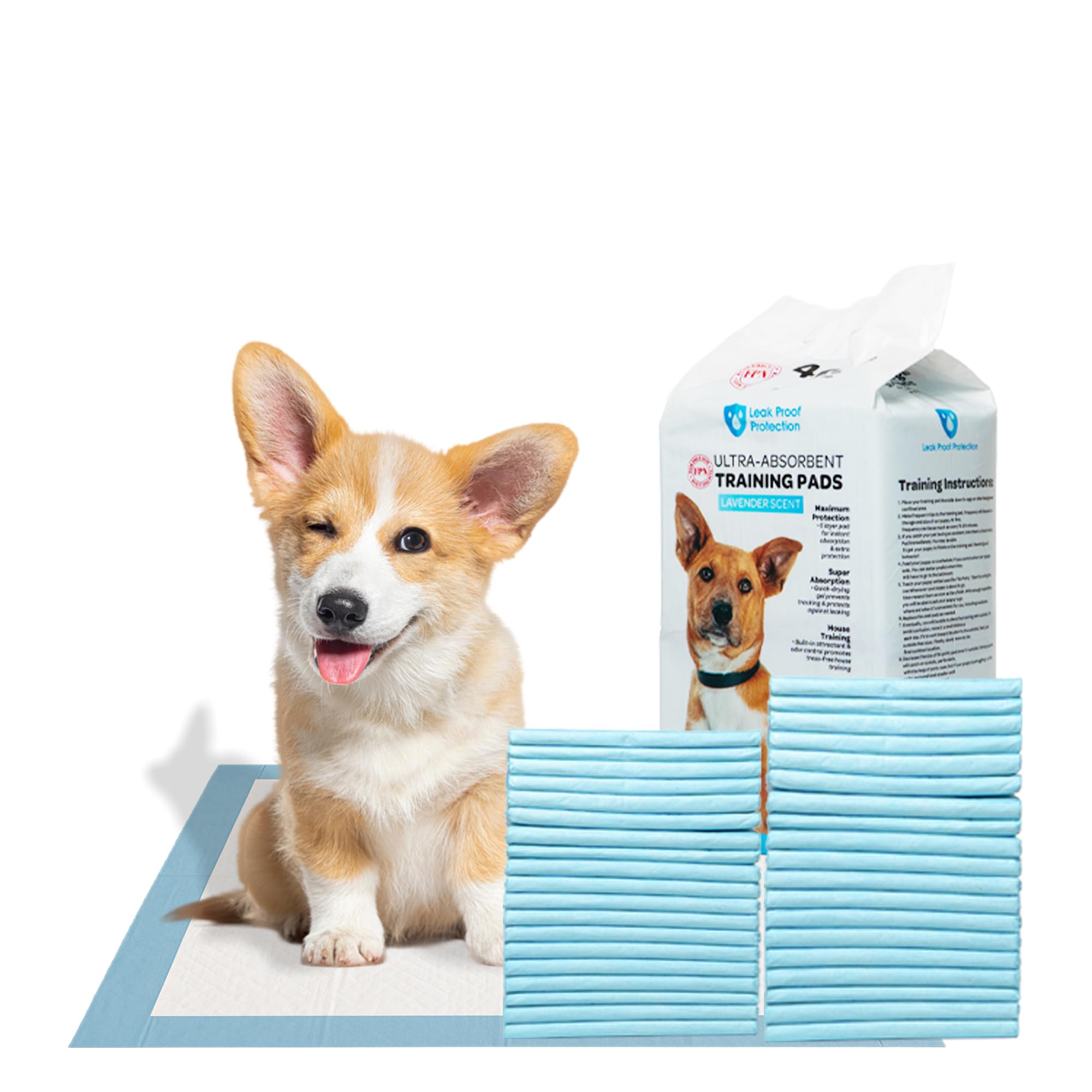 FPN Puppie Scented Pee Pads for Dogs, Puppy Potty Training Pad | 18x24 Inch Pack of 50 | Quick Dry Leak Proof, Extra Absorbent Design Ideal for All