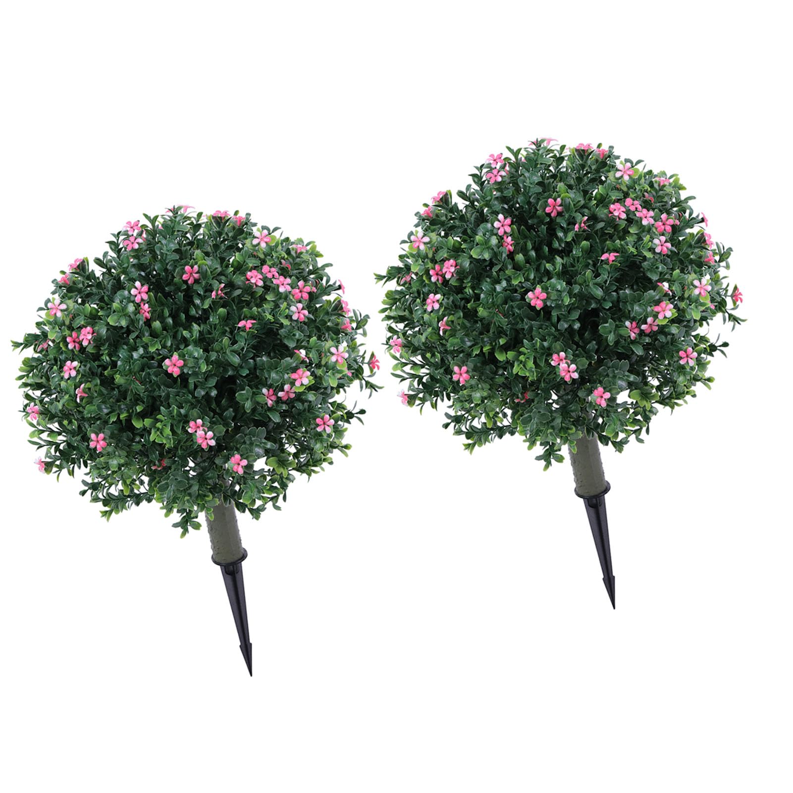 Qcwwy Ornamenti da Giardino Cespugli di Arbusti Simulati Realistici in Pollici con Fiori Rosati Pianta Sempreverde Finta con Paletto per Portico da Giardino Decorazioni per Interni Ed Esterni