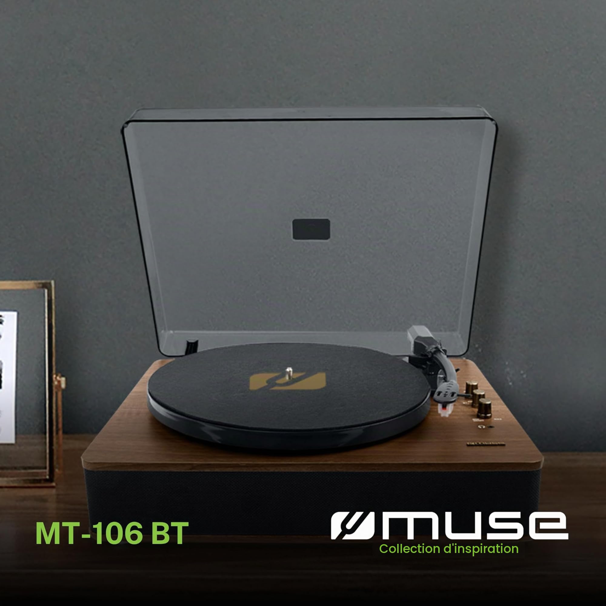 Platine Disque Stéréo 3 Vitesse 33/45/78t Avec Bluetooth - MT106BT