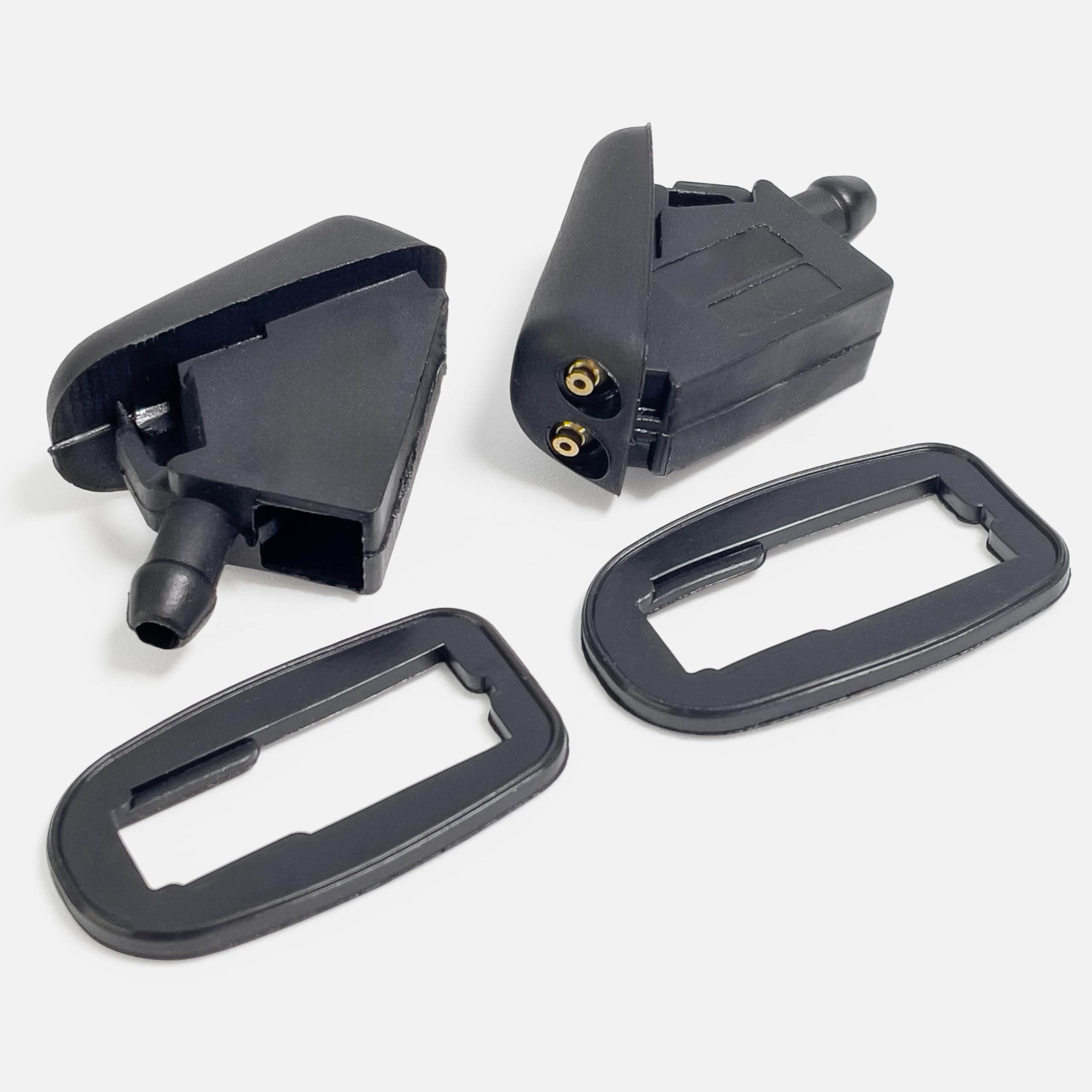 2 szt. Click&Fit Dysze do spryskiwaczy przedniej szyby kompatybilne z Tesla Model S 3 X Y 2012-2023 niepodgrzewane 2-kierunkowe regulowane dysze natryskowe akcesoria zastępuje OE# 1052887-00-C