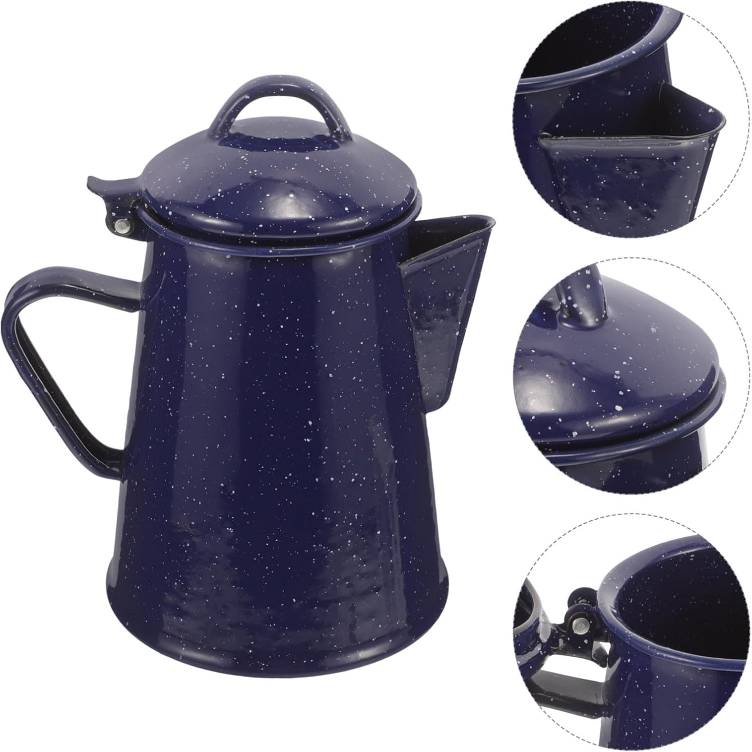 Camping Tea Kettle Enamel Pitcher Polished Surface Comfortable to Grip for Daily Use