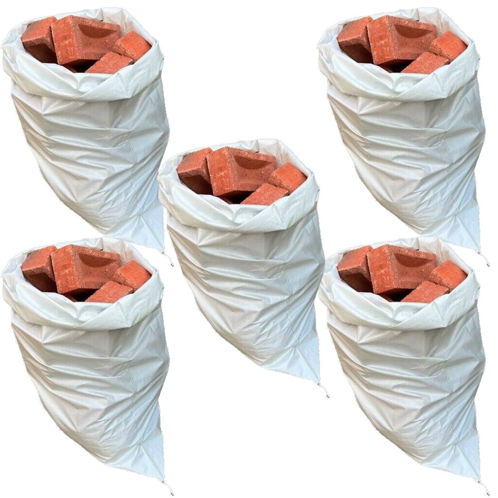 Masterpart 5 Woven Rubble Sacks Heavy Duty Builders Bags Rubbish Waste Strong 90Cm X 56Cm
