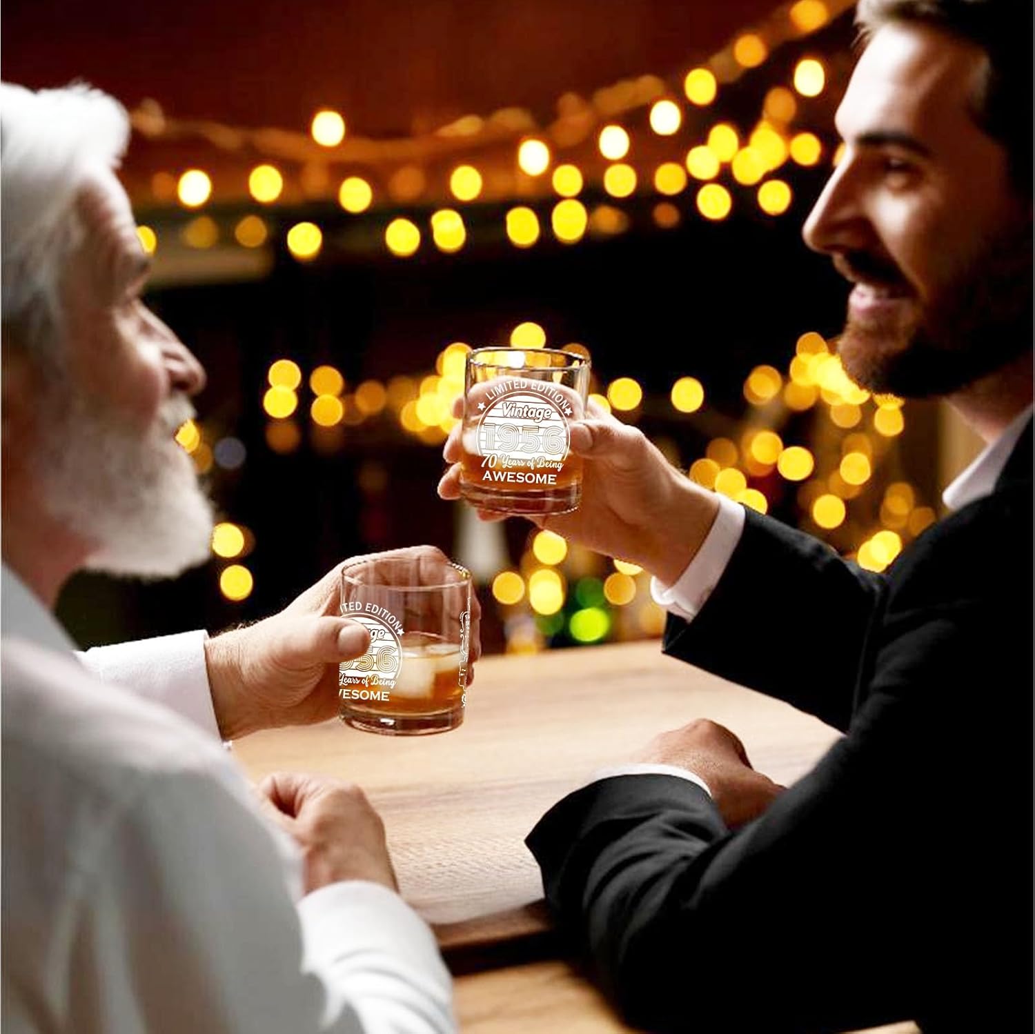 Old Fashioned Glasses-1956-Vintage 1956 old time information 10.25oz Whiskey Rocks Glass -70th Birthday Aged to Perfection - 70 years old gifts Bourbon Scotch Lowball Old Fashioned-1PCS - Image 6