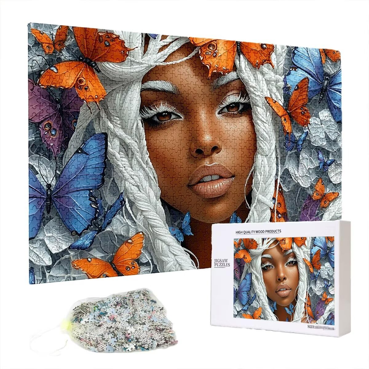 Puzzle 3000 elementów dla dorosłych, drewniane puzzle motyl dla dorosłych, trudne drewniane łamigłówki, rodzinne gry edukacyjne, łamigłówki z pudełkiem upominkowym do dekoracji domu, prezent dla