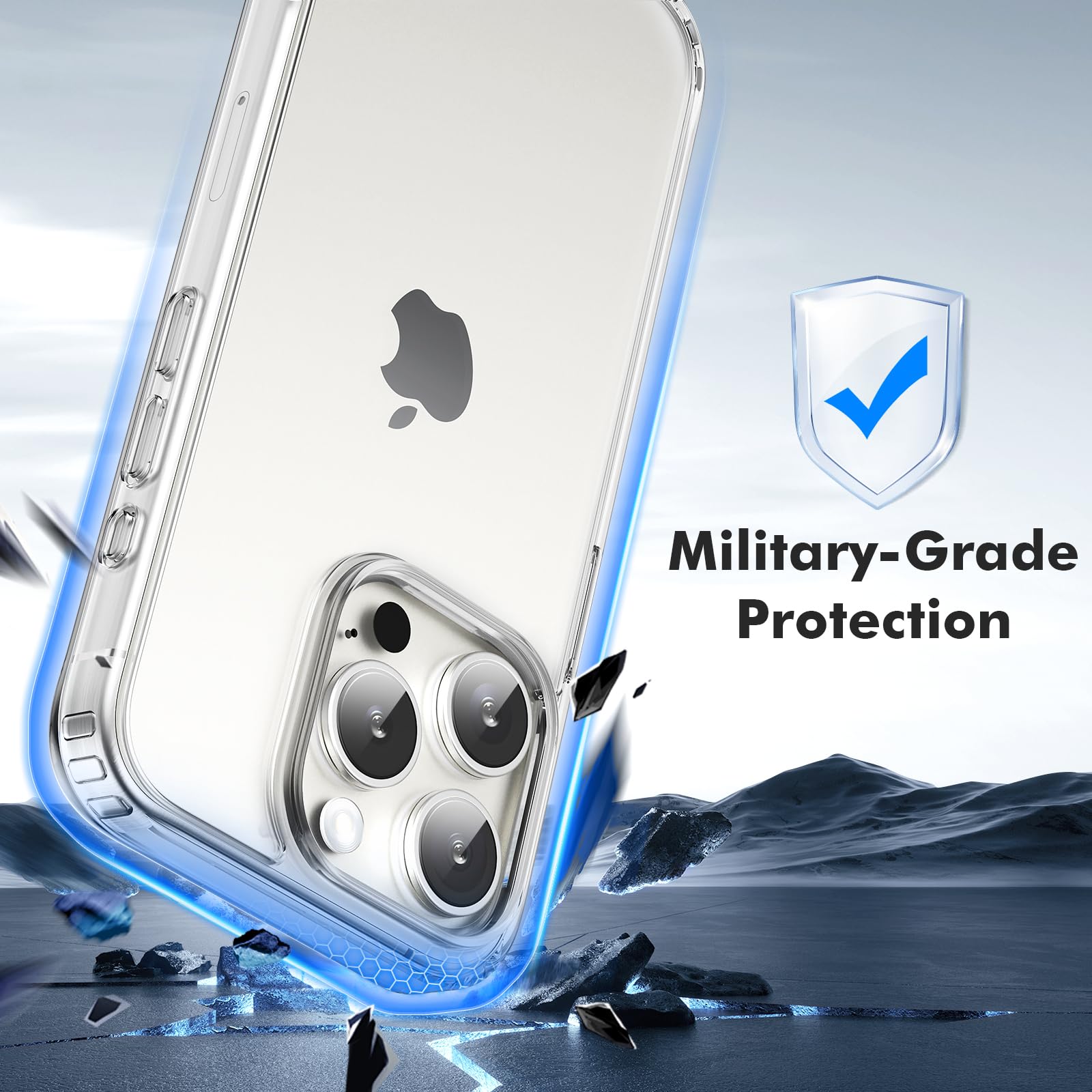 TIIXXA Matte Case for iPhone 15 Pro Case 6.1-Inch, Shockproof Drop Protection, Frosted Translucent Back Phone Cover - Image 2