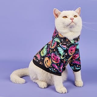 Halloween Dog Clothes, Dog Halloween Costumes, Cute Pumpkin Pattern Dog Hoodie Sweatshirts for Halloween Party, Warm and Comfortable, for Cat Pet Small Dogs