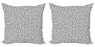Lunarable Labyrinth Decorative Throw Pillow Case Pack of 2, Creative Monochrome Maze Design Ornamental Illustration Complex Concept, Couch Bedroom Living Room Cushion Cover, 16