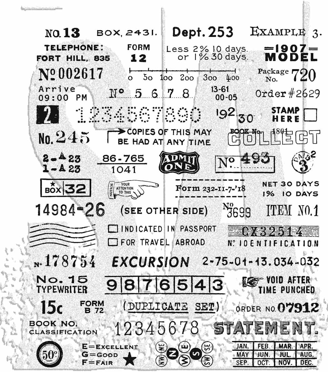 Tim Holtz Tidbits Cling Stamp CMS488, July 2024 Release, Carnora Mesh Storage Bag
