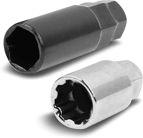 Miniatura 5 de DNA Motoring Tuercas de llanta de extremo cerrado M12x1.25, 16 tuercas hexagonales universales + 4 tuercas de bloqueo estriadas con llaves