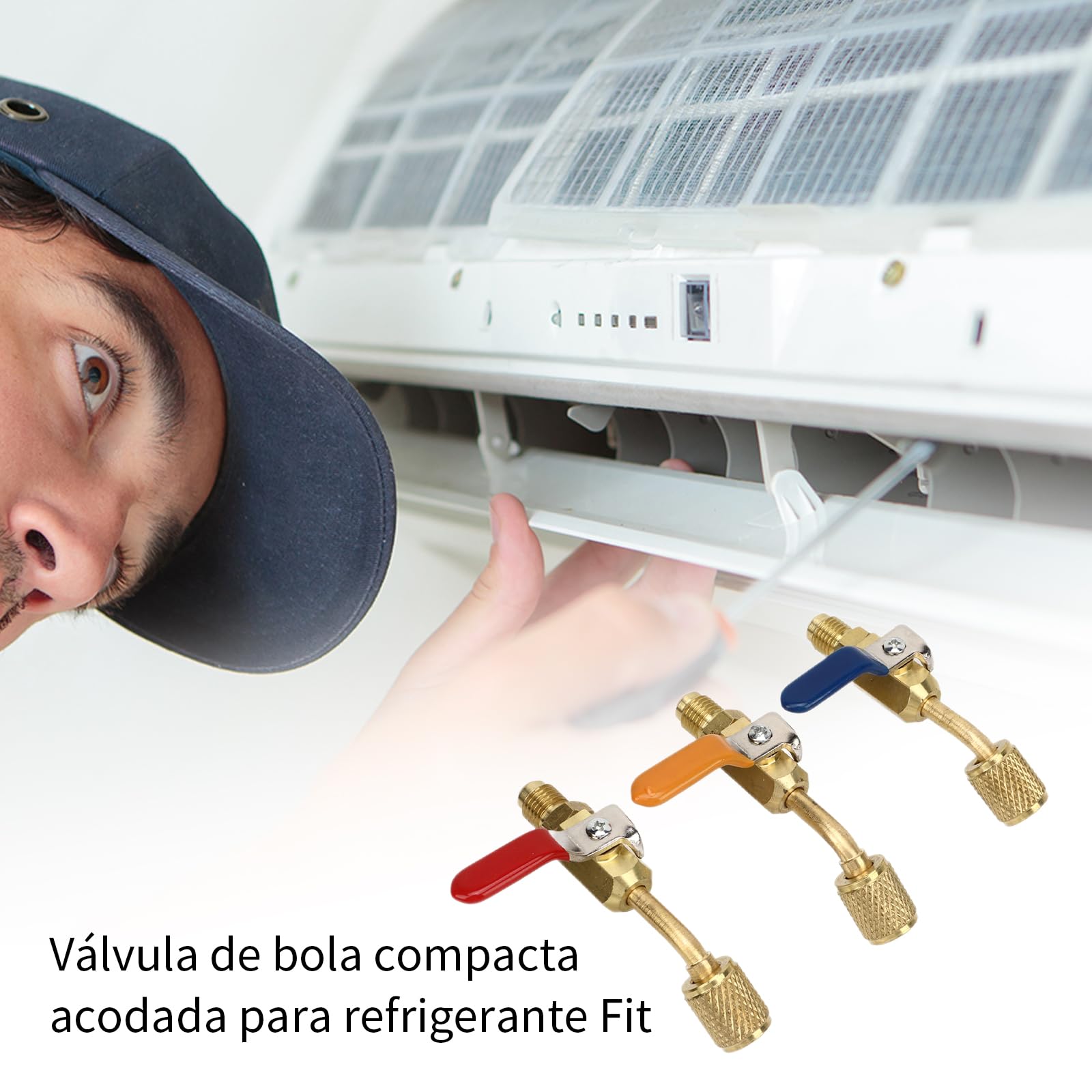Klimaanlagen-Kugelhahn, 6 Stück Kältemittel-Winkel-Kompakt-Kugelhahn, Passend Für R410a R134a R12 R22 R502 AC HVAC-Kälte-Füllschläuche