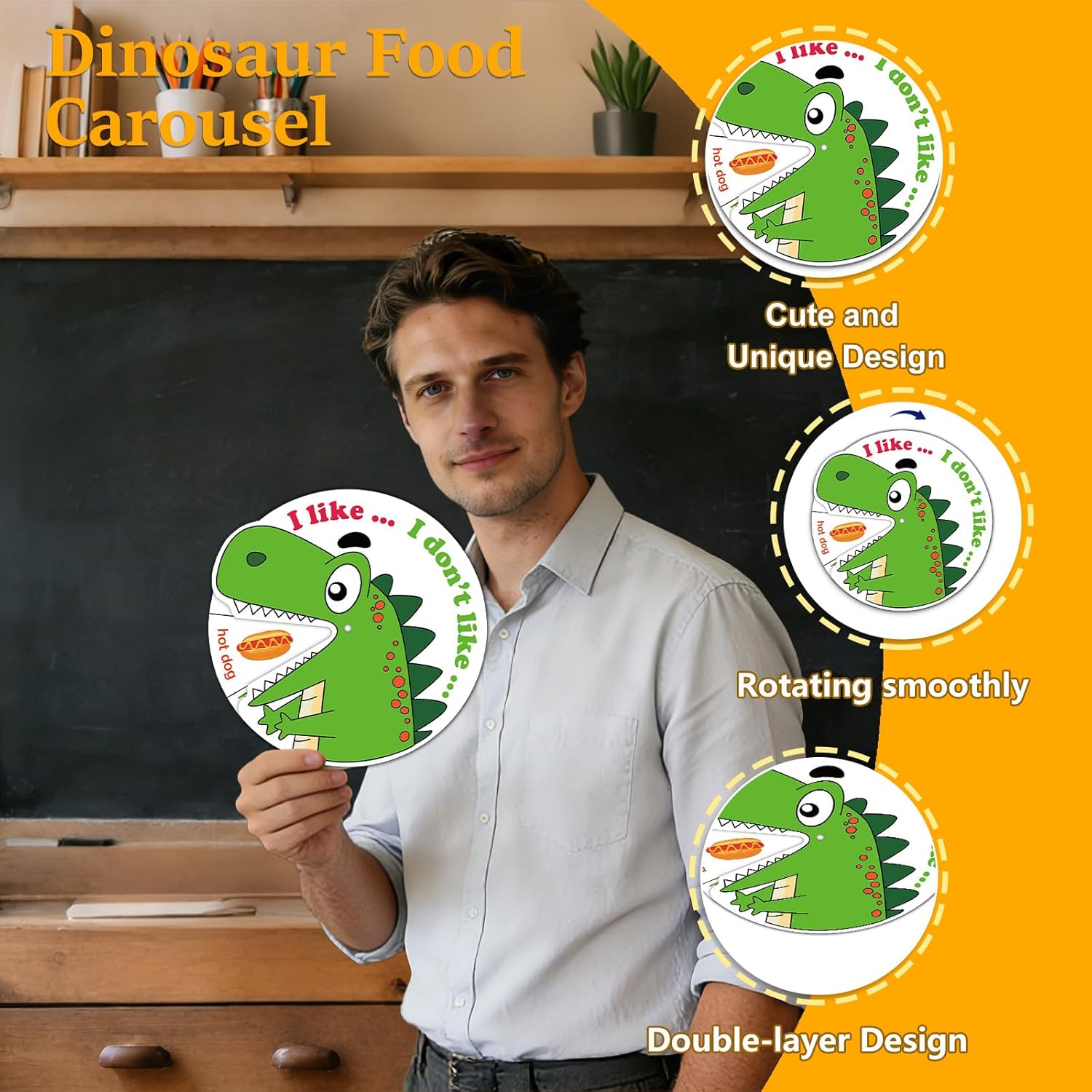 Dinosaur Shape Learning Wheel Sight Words Kindergarten Spin The Wheel Game Preschool Montessori Toys Learning Activities Teacher Supplies