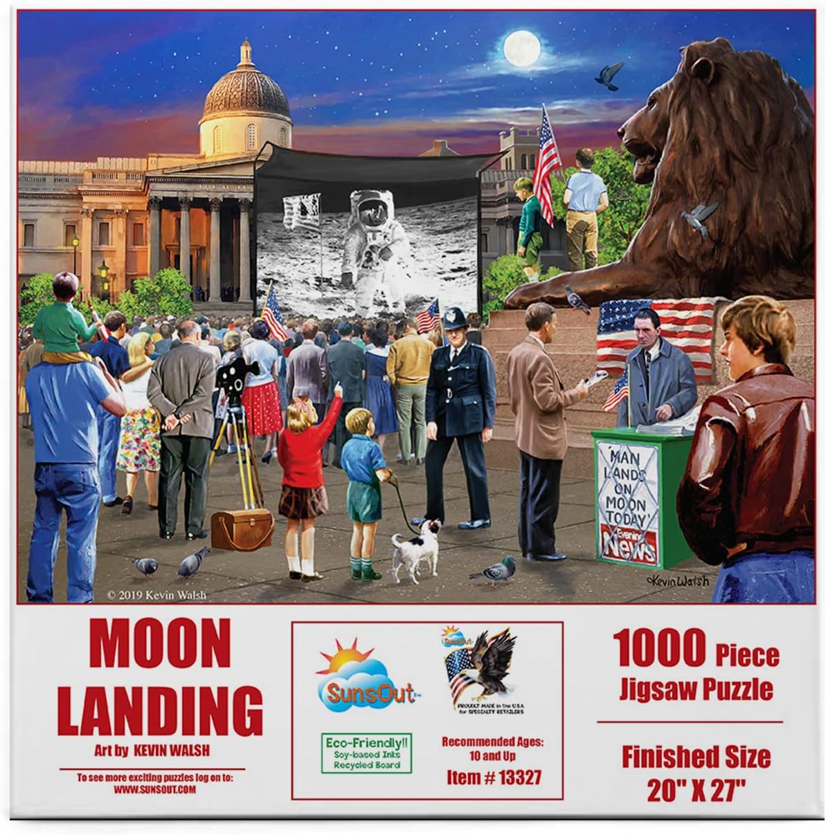 SUNSOUT INC - Moon Landing 1969-1000 pc Jigsaw Puzzle by Artist: Kevin Walsh - Finished Size 20" x 27" - MPN# 13327