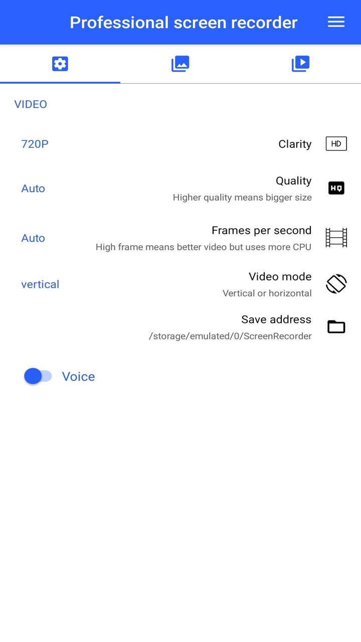 Professional screen for Android