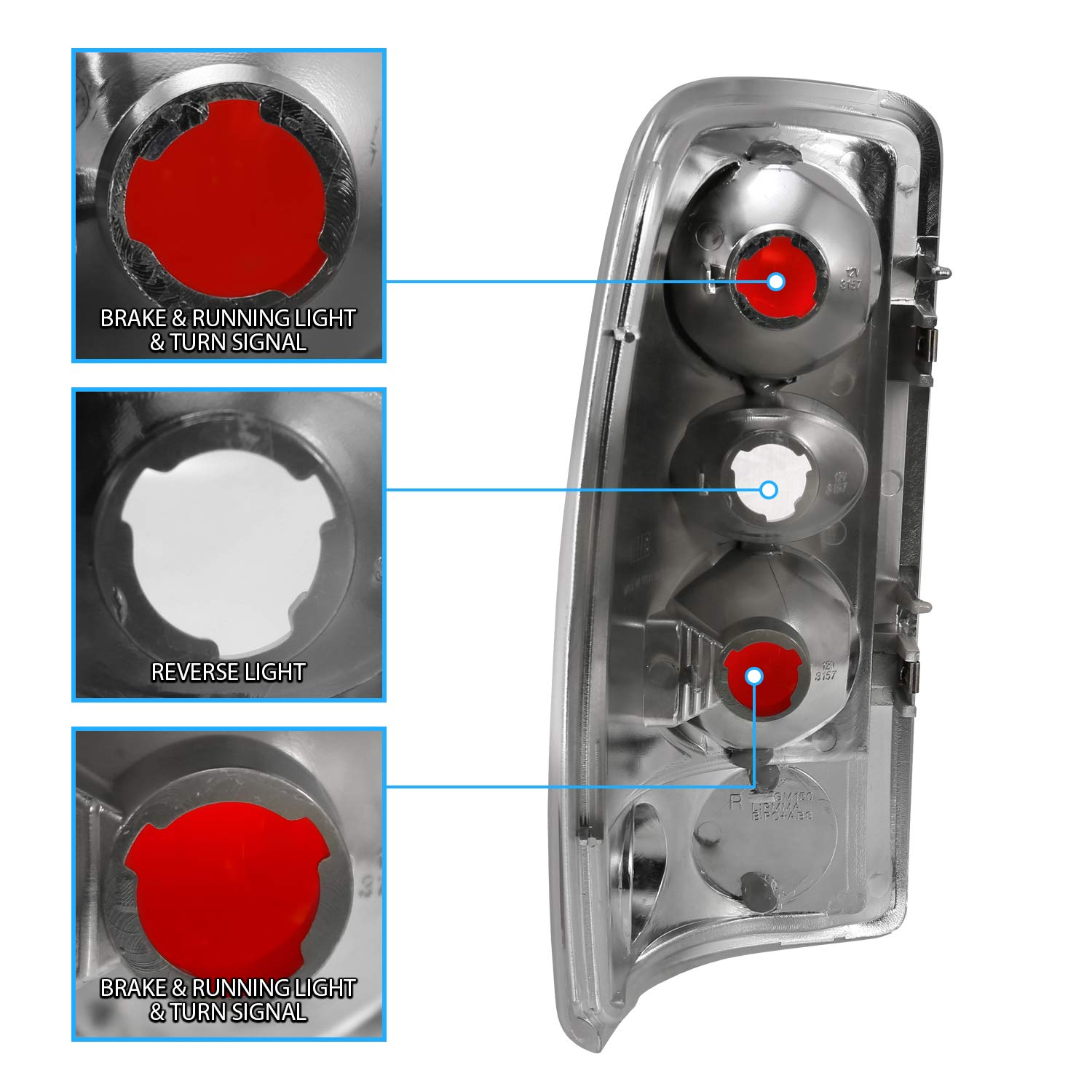 Amazon | AmeriLite ブラック交換用ブレーキテールライトセット