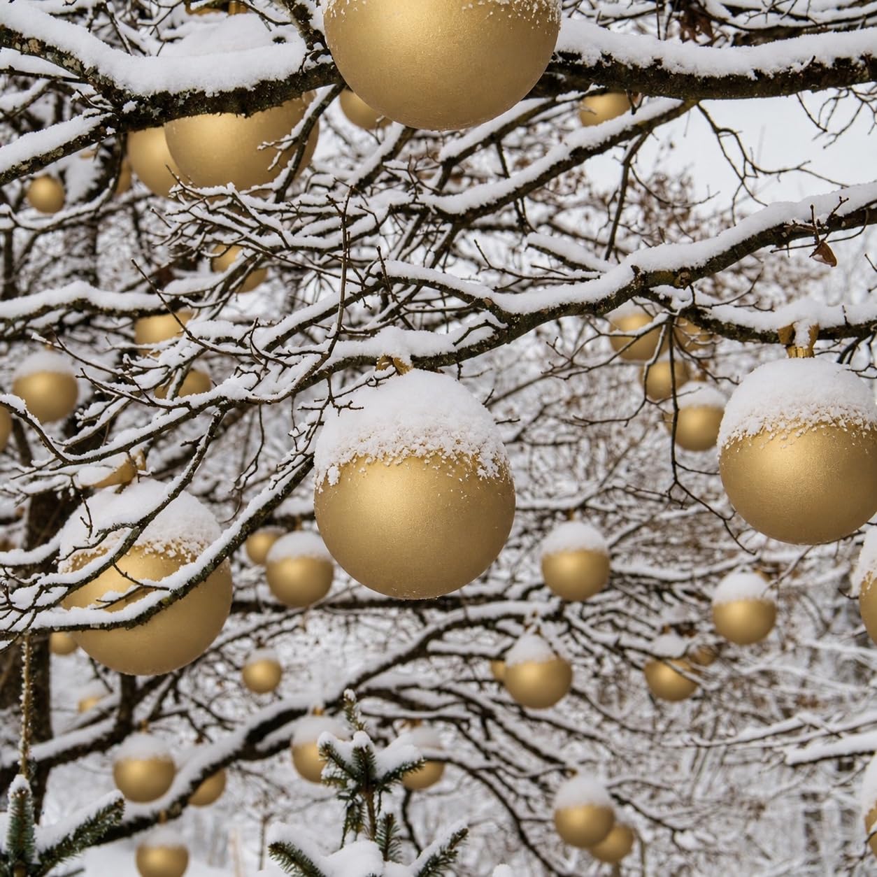 XXL Weihnachtskugeln groß für den Außenbereich, frostsicher und wetterfest 20 oder 30 cm (Ø 20 cm, Gold matt)