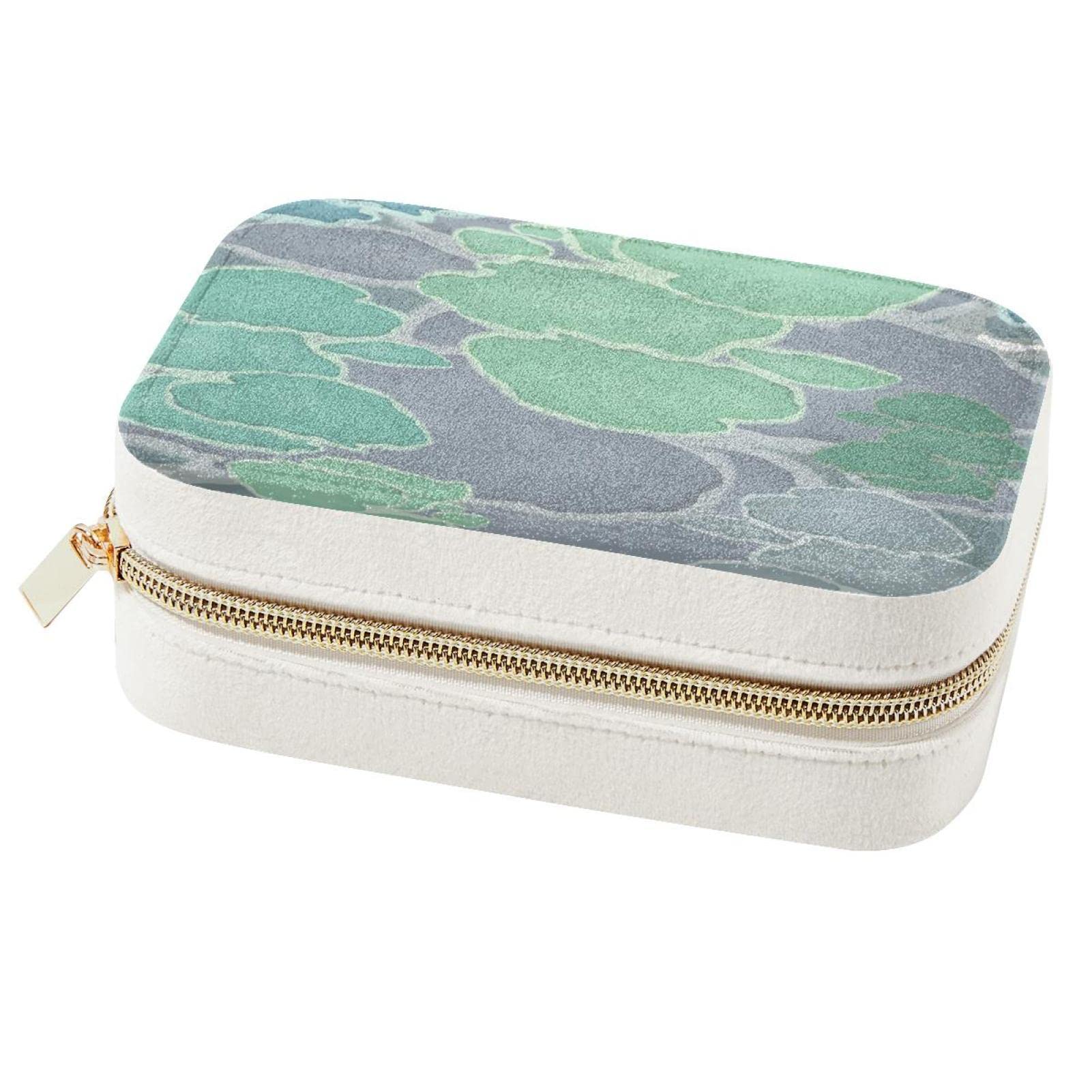 Boîte à bijoux de voyage portable en texture colorée pour boucles d'oreilles