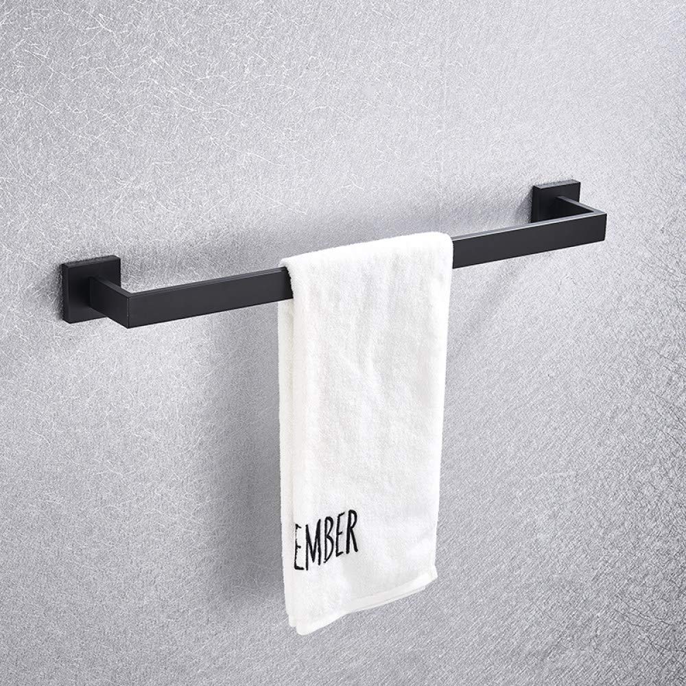 Ensemble de matériel de salle de bain noir – Lot de 4 crochets pour serviettes, peignoirs, anneaux porte-papier – Accessoires élégants pour décoration d'intérieur