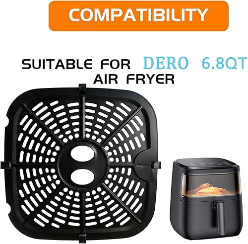 Miniatura 5 de Bandeja cuadrada de repuesto para freidora de aire para freidora de aire Dreo Pro Max de 6.8 cuartos de galón, revestimiento de doble capa mejorado