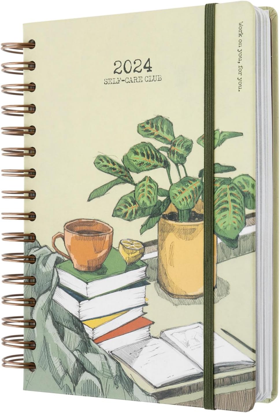 Kokonote Calendar 2024 Book Calendar Self Care Club Diary 2024 Planner A5 2024 Calendar A5 - Appointment Calendar 2024 14.8 x 21 cm - Annual Calendar 2024 Book