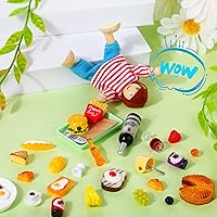 Vista 7 de 38 piezas de juguetes de comida en miniatura, accesorios para casa de muñecas en miniatura, juegos de miniaturas, alimentos pequeños para muñecas