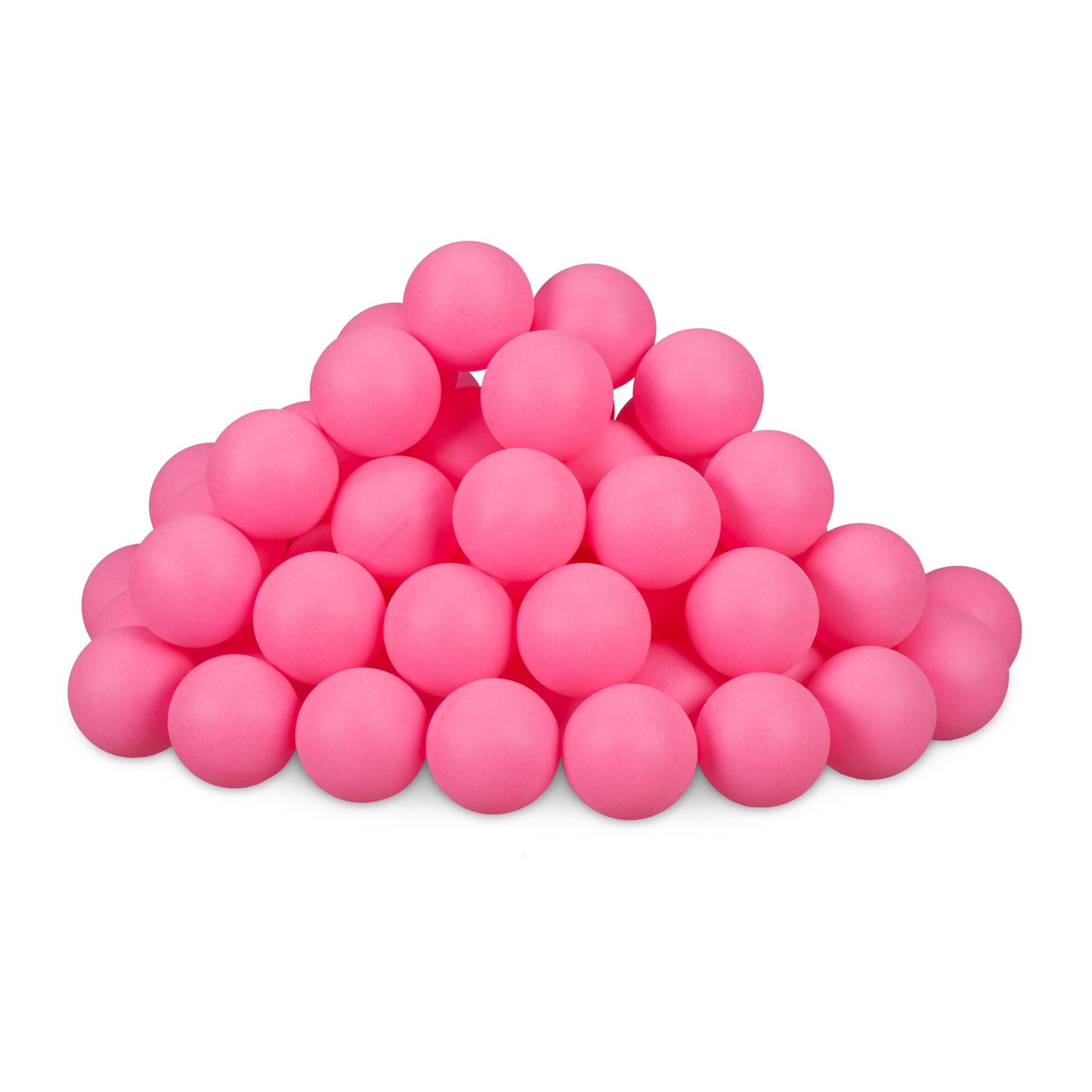 Relaxdays 300 x Palline Beer Pong, plastica Ø40 mm, Rosa Neon