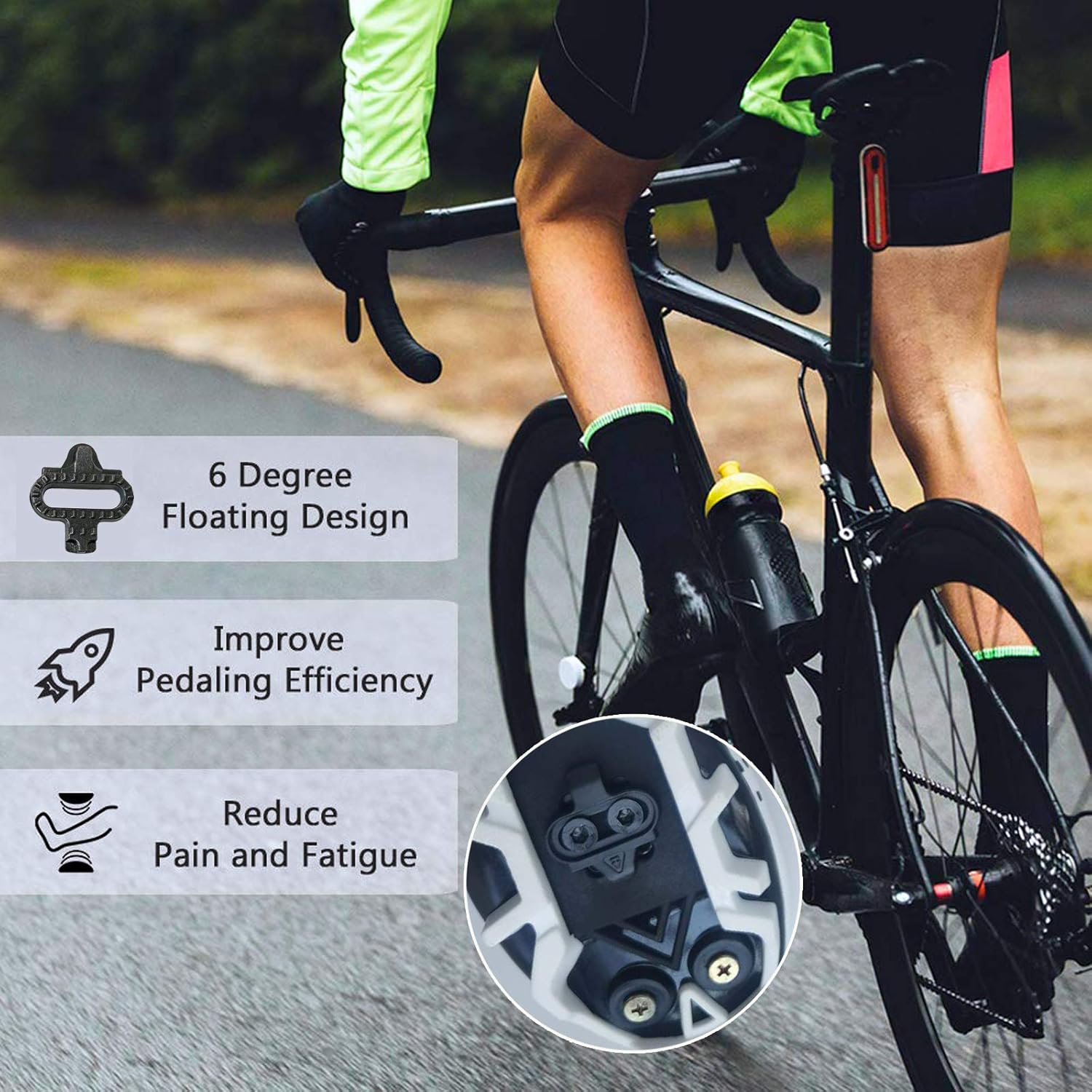 NEBYWOLD Bike Cleats for Shimano Road Cycling Compatible with Shimano System- Indoor Cycling & Road Bike Bicycle Cleat Set,Mountain Biking, Designed for Women and Men Replacement Bike Cleats : Sports & Outdoors