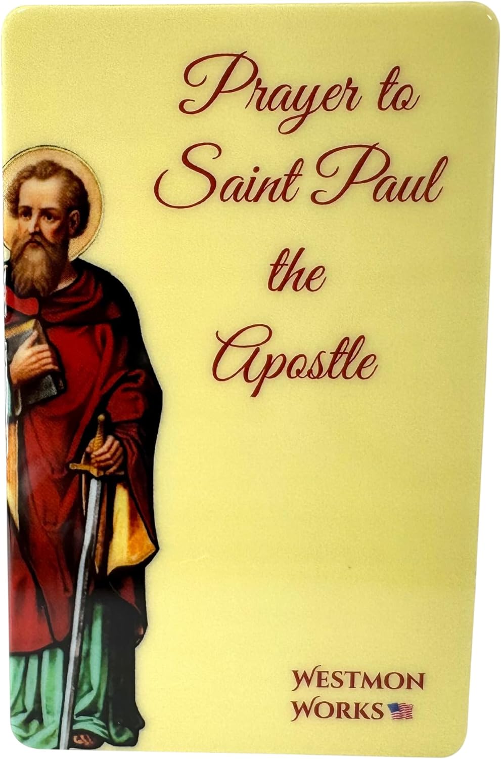 Westmon Works St Paul Medal Set Italian Metal Medallion with Saint Prayer Holy Card - Image 4