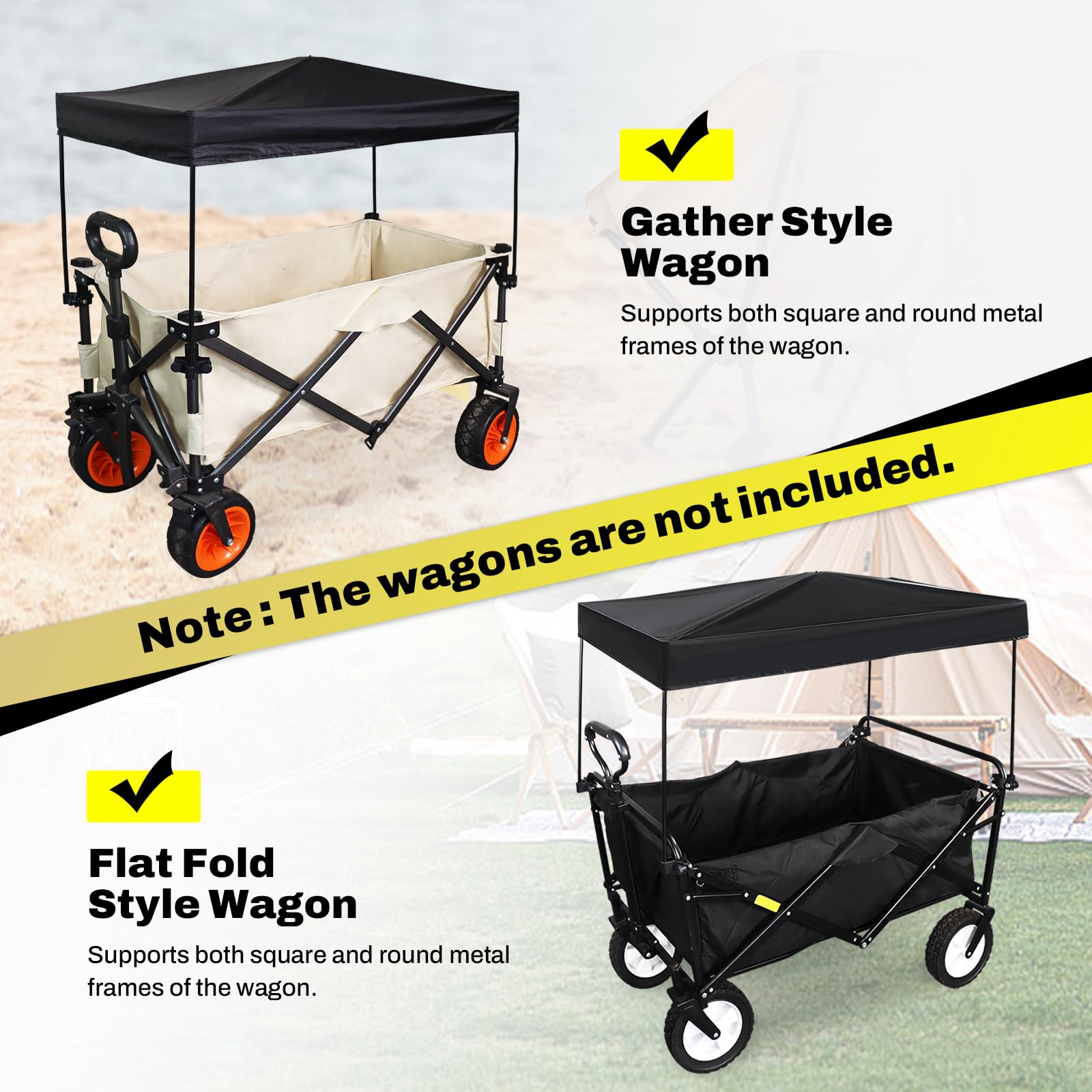 Wagon Canopy,Trolley Roof Cover for Outdoor Camping Trolley Foldable,Waterproof Portable Wagon Canopy Awning for Handcart