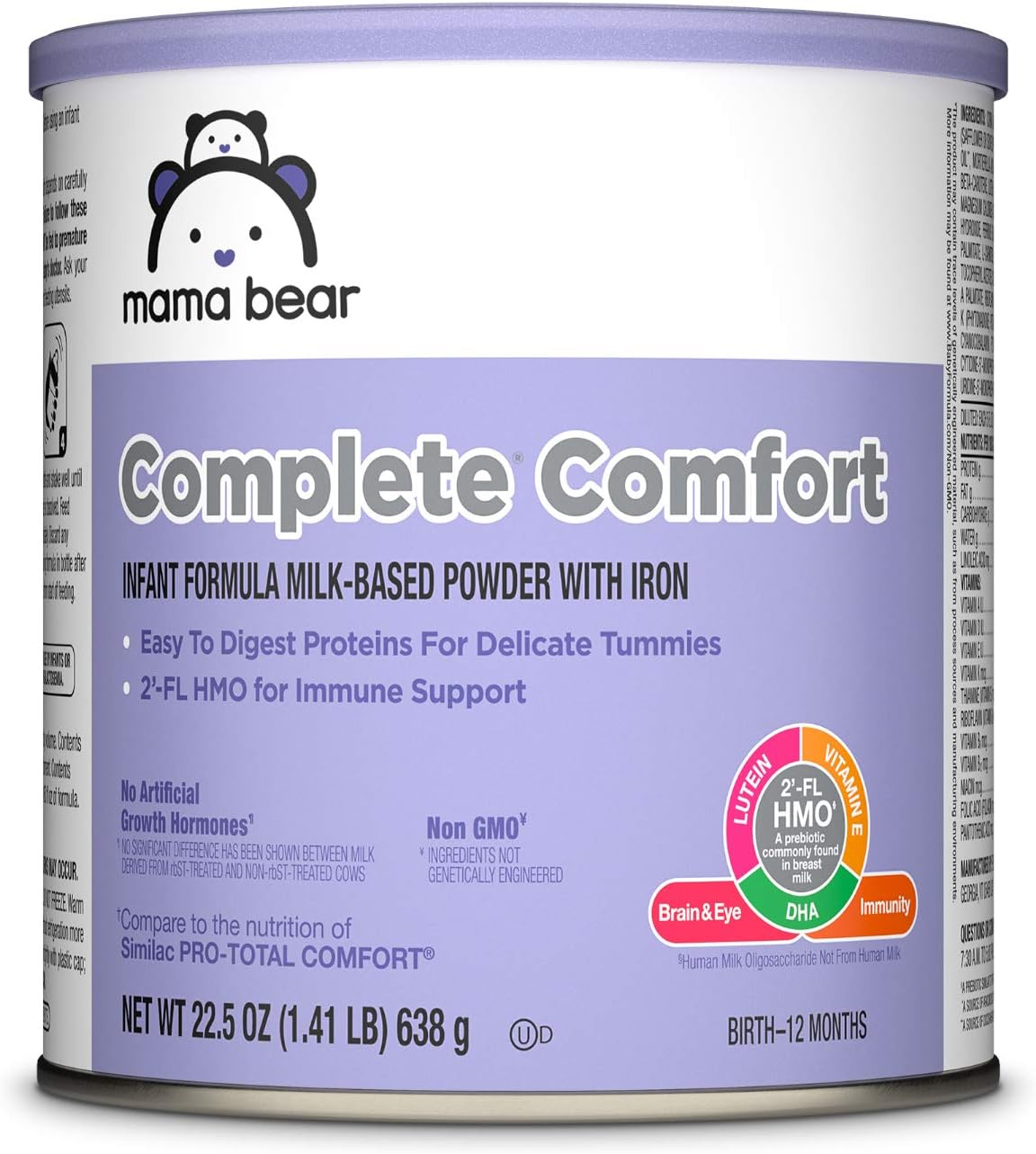 Amazon Brand - Mama Bear Complete Comfort Infant Formula Milk-Based Powder with Iron, 1.41 Pound, 22.5 Ounce